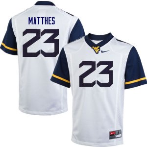 Men's West Virginia Mountaineers NCAA #23 Evan Matthes White Authentic Nike Stitched College Football Jersey BG15L15TZ